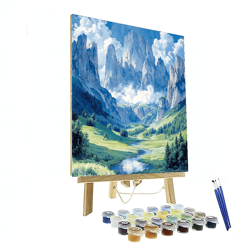 Friedrich Inspired Serene Mountain Landscape - DIY Painting By Numbers Kit