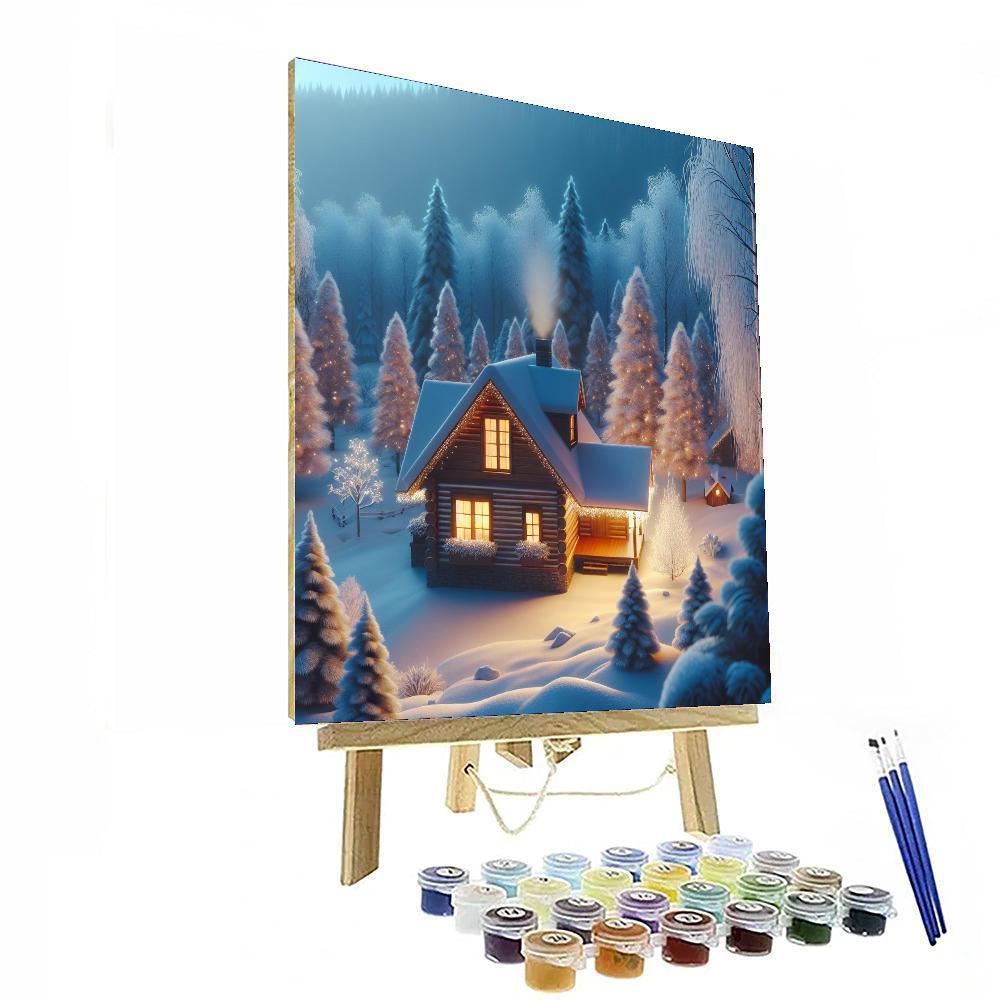 Dreamy Winter Cabin DIY Paint By Numbers
