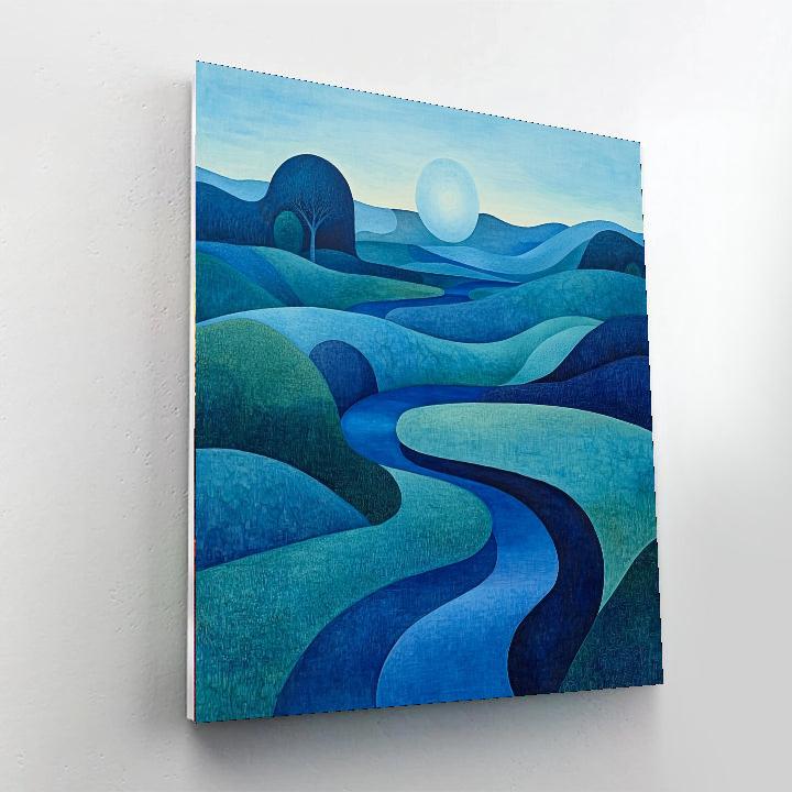 Max Ernst Inspired Dreamscape In Azure  Paint By Numbers Kits