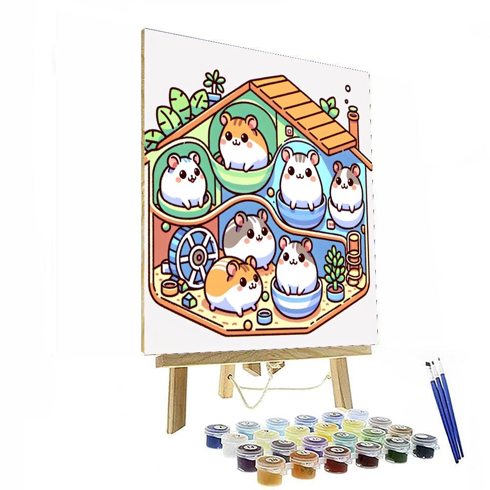 Hilarious Hamster Hideout Painting By Numbers Kit