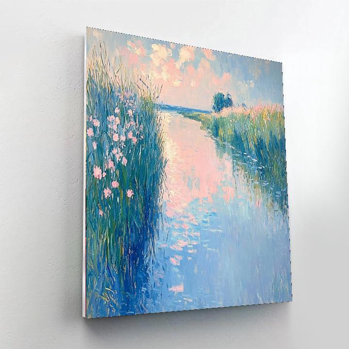 Berthe Morisot Inspired Serene Pastel Reflections  Number Painting