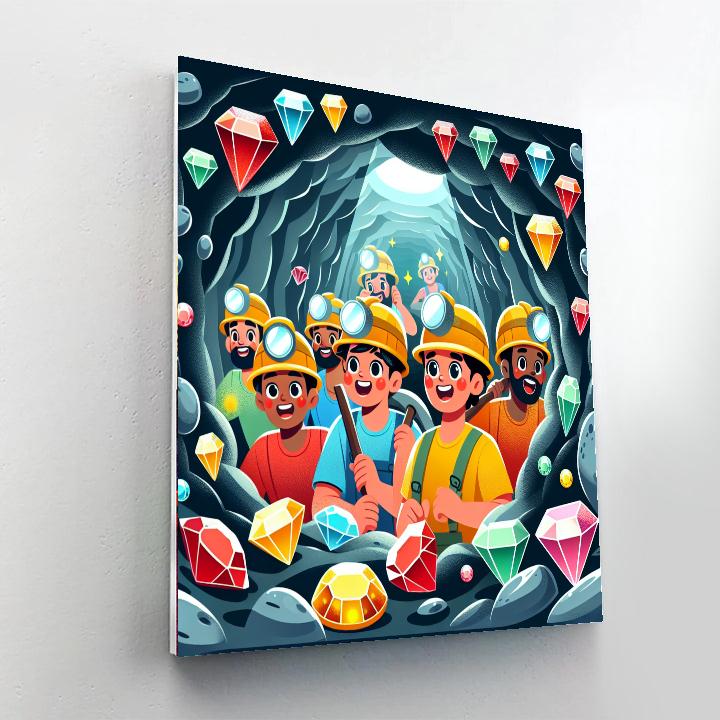 Sparkling Gemstone Mine Painting By Numbers Kit