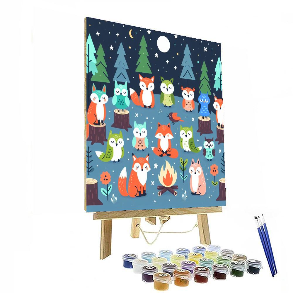 Cheerful Woodland Revelry Paint By Numbers