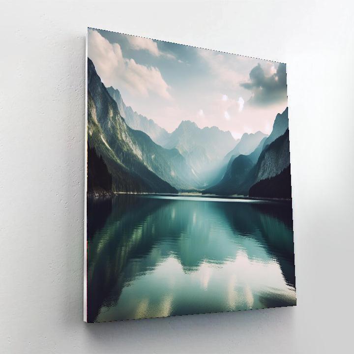 Quiet Mountain Lake Number Painting