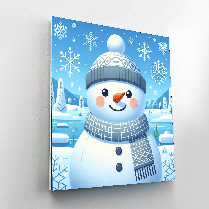 Sweet Snowman Paint By Numbers Art