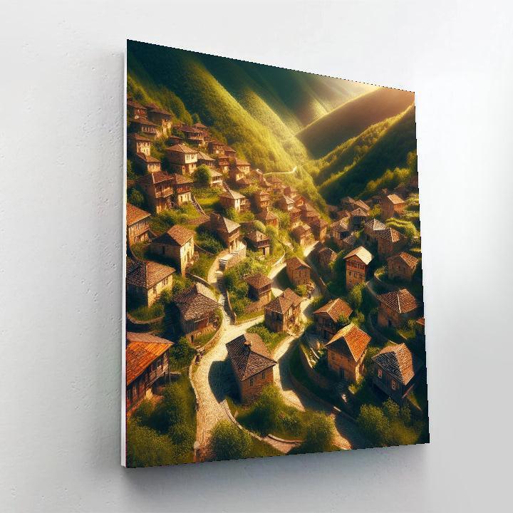 Ancient Mountain Village Painting By Numbers Kit