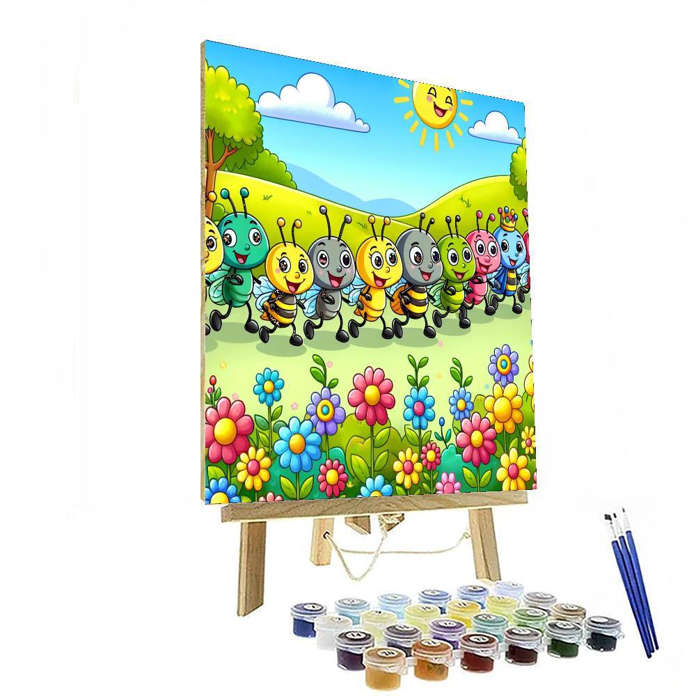 Colorful Bug Safari Paint By Numbers Art