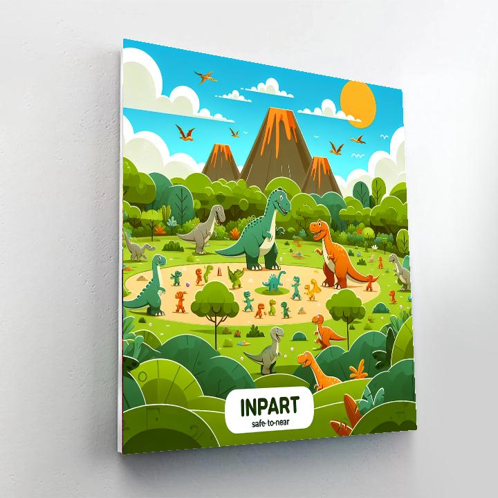 Happy Dinosaur Park Number Painting