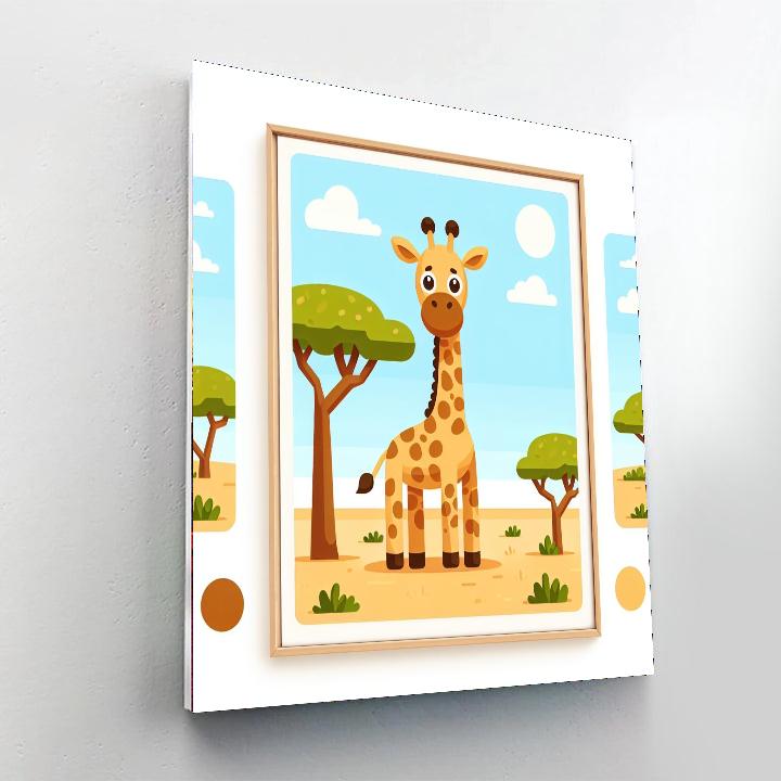 Gigantic Giraffe Grazing Painting Number Kit