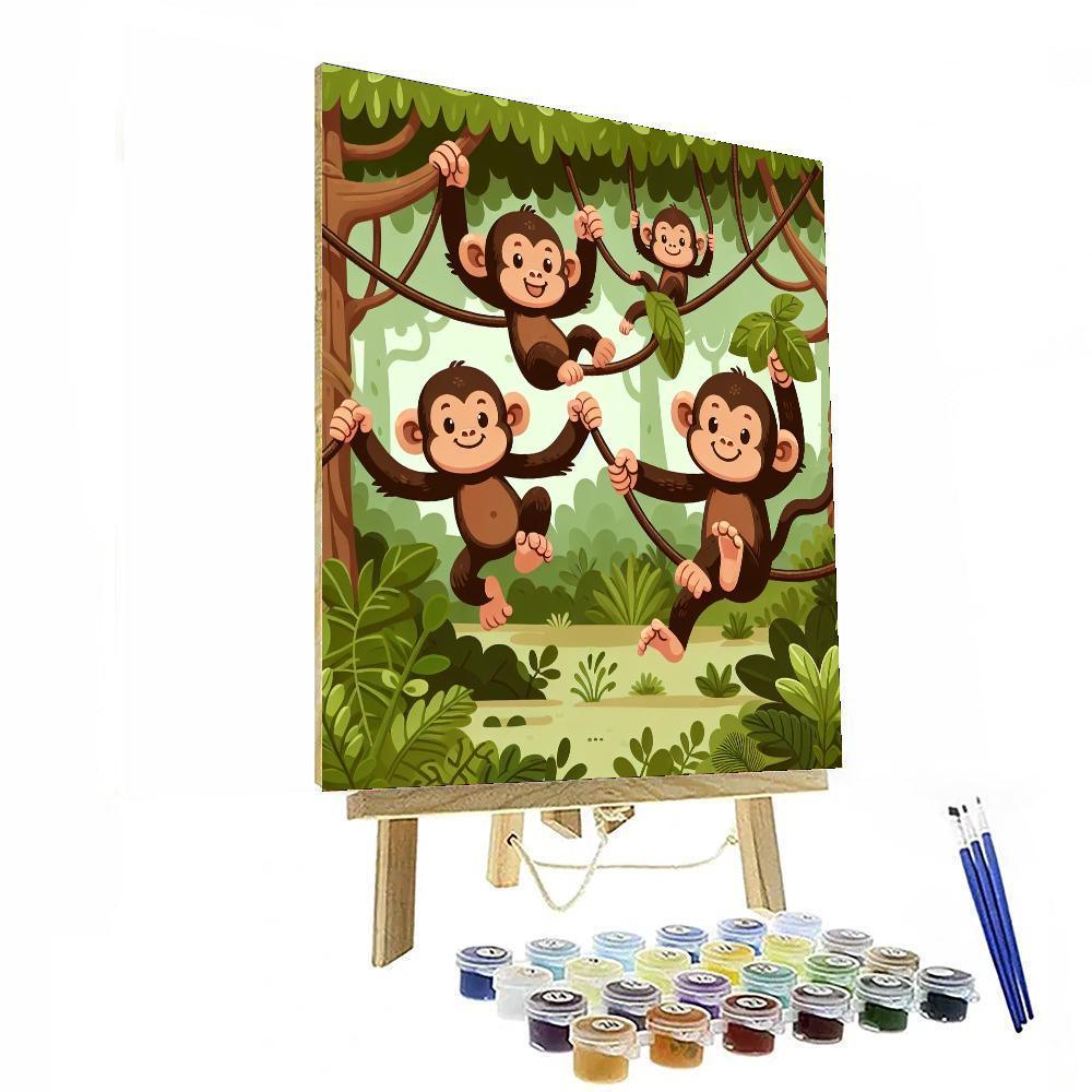 Cheeky Chimpanzees Paint By Number