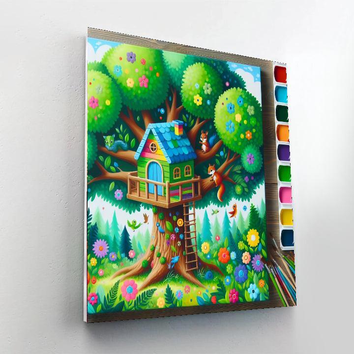 Whimsical Treehouse Escape Painting By Numbers Kit