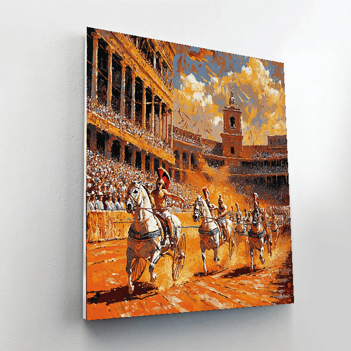 Jean-Léon Gérôme Inspired Historical Chariot Race  Paint By Numbers
