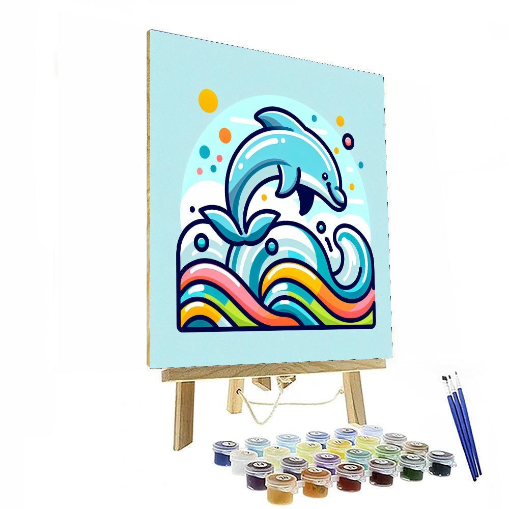 Oceanic Adventure With Dolphins Paint By Numbers Art