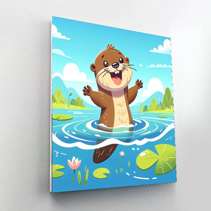 Gigglesome Otter Paint By Numbers Art