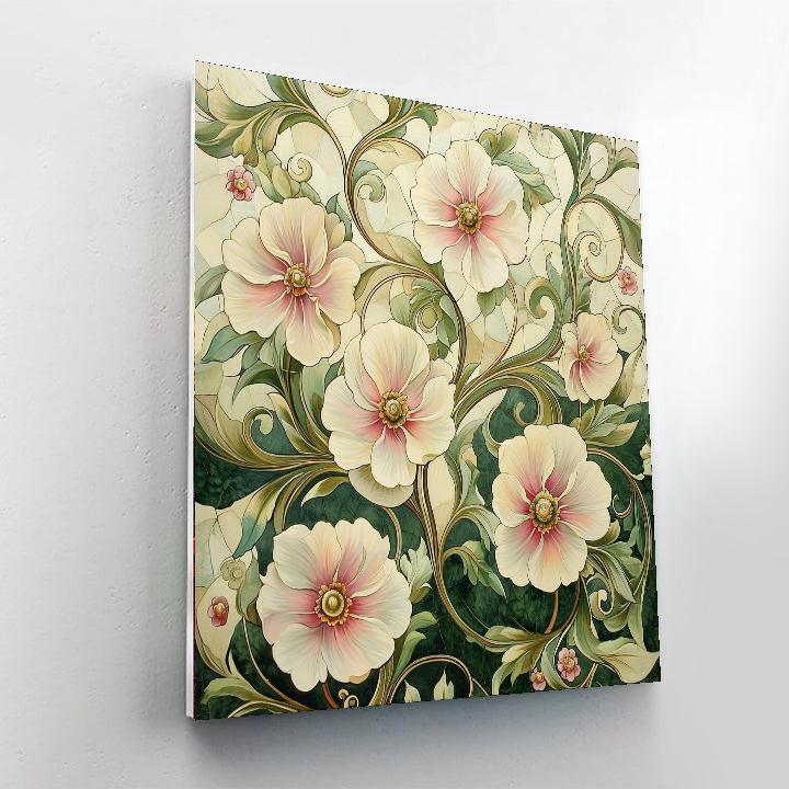 Alphonse Mucha Inspired Enchantment Of Floral Harmony  Paint By Numbers