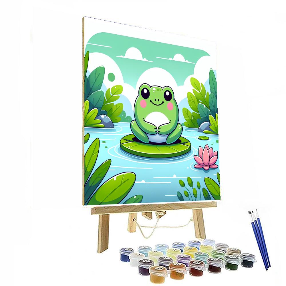 Charming Frog Pond Painting By Numbers Kit