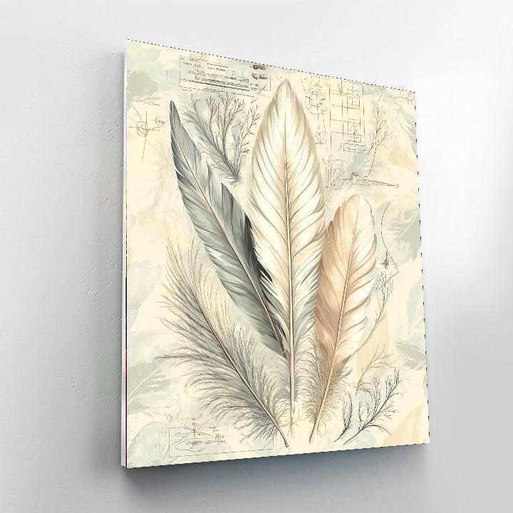Leonardo Da Vinci Inspired Ethereal Feathers  Numbered Painting Kits