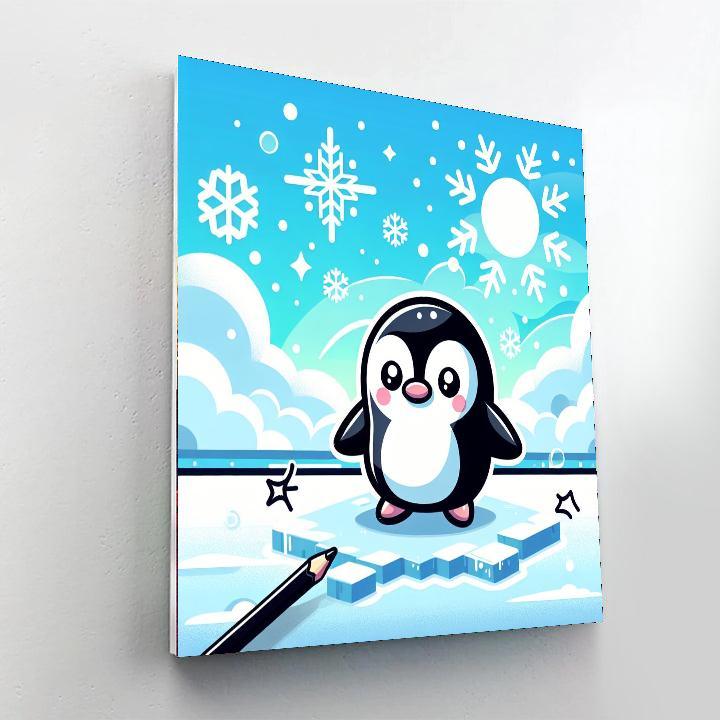 Curious Little Penguin Paint By Numbers Art