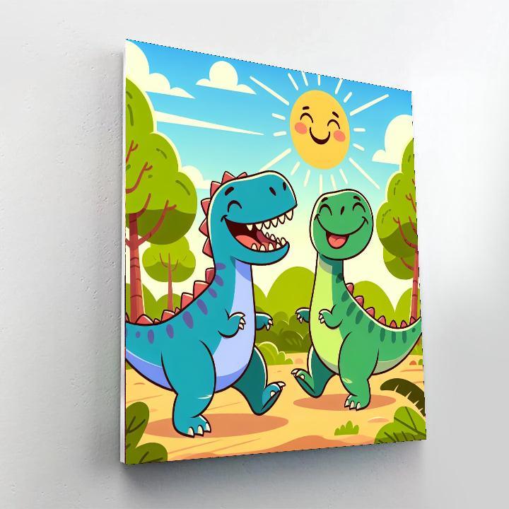 Funky Dinosaur Adventure Painting By Numbers Kit