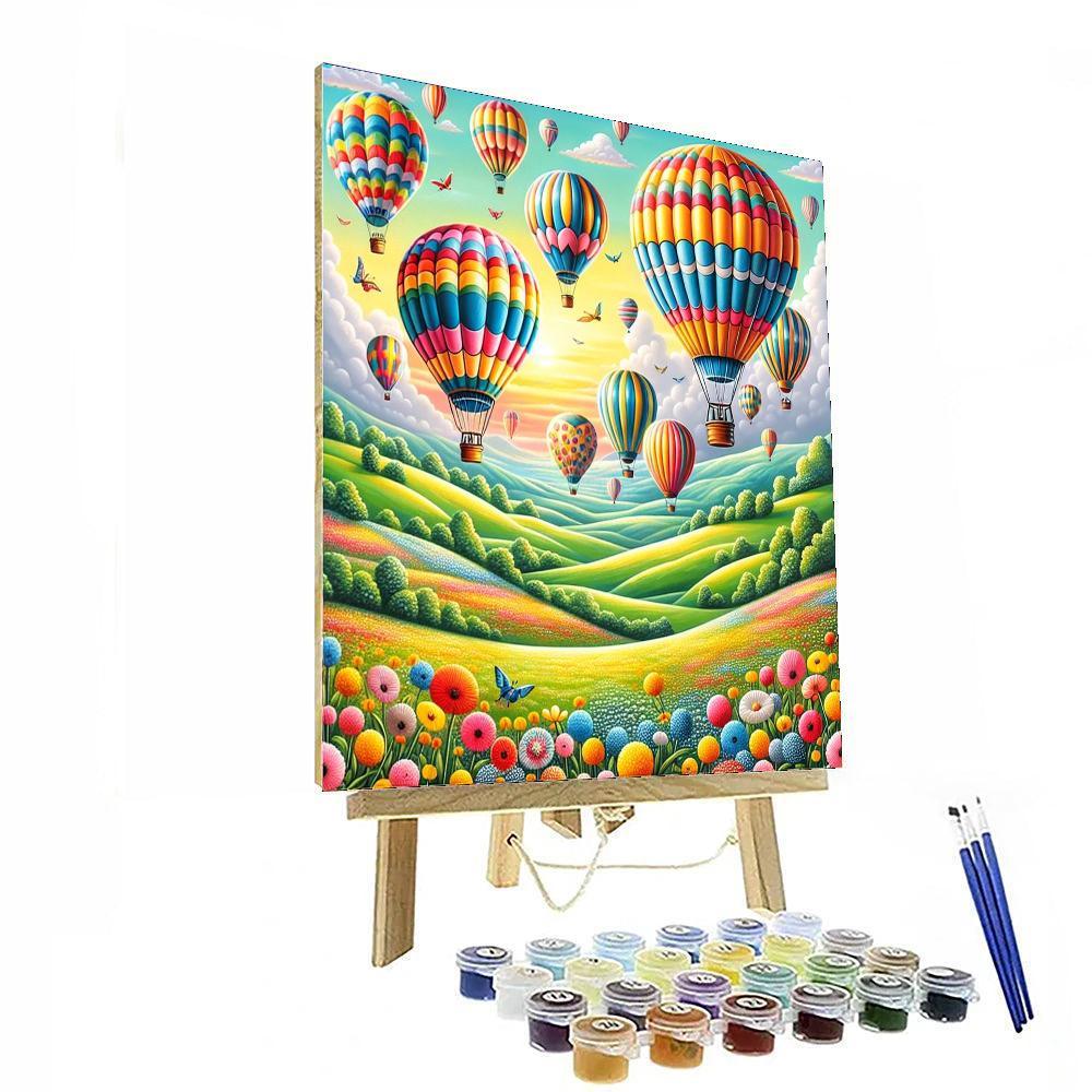 Dazzling Balloon Festival Paint By Numbers Art