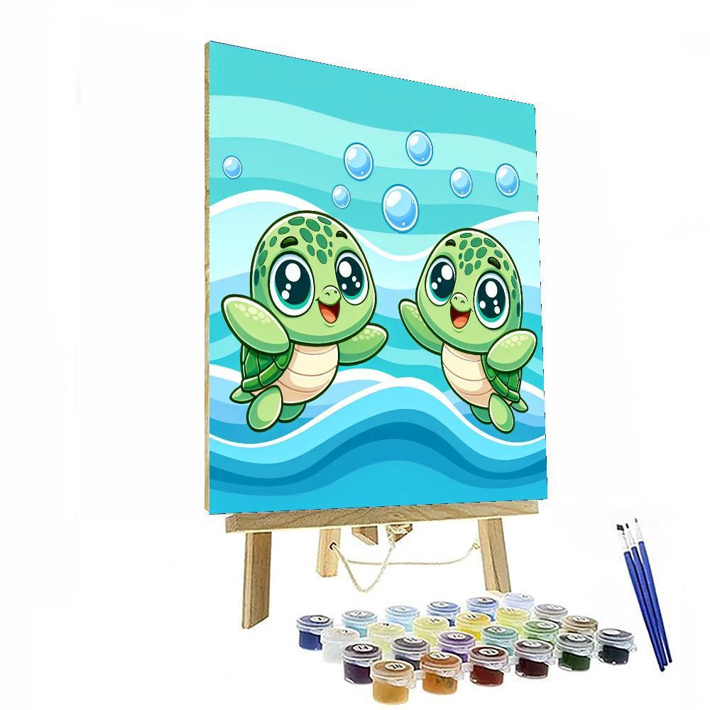 Sailing With Sea Turtles Painting By Numbers Kit