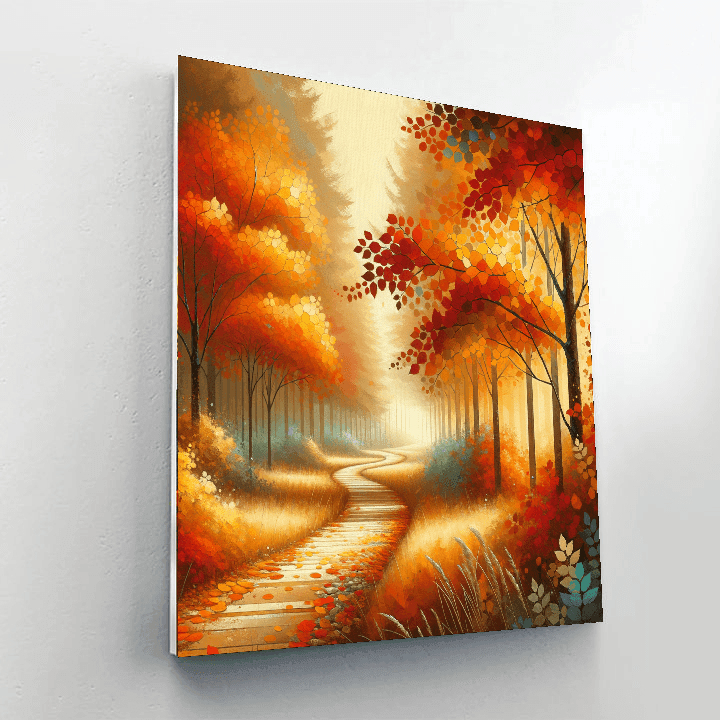 Peaceful Autumn Trail Paint By Numbers Art