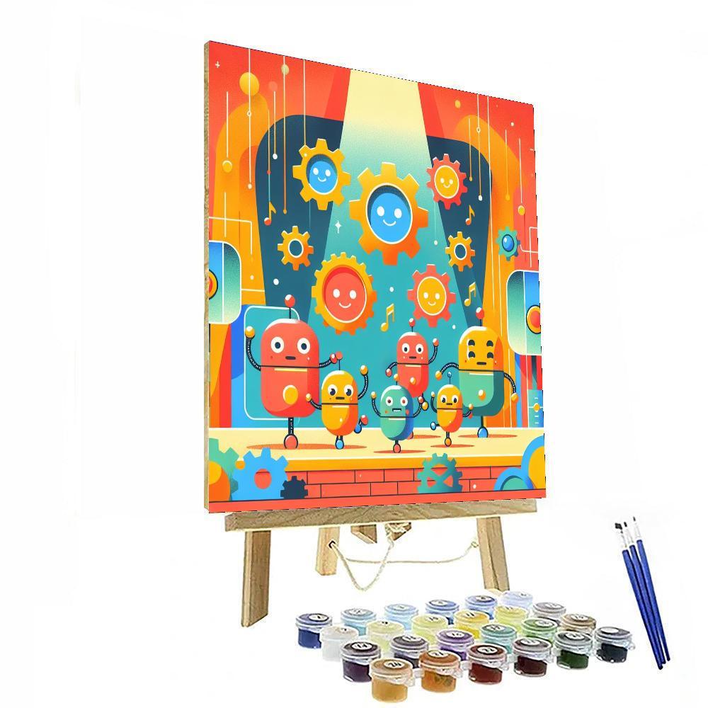 Cute Robots Paint By Numbers Kits