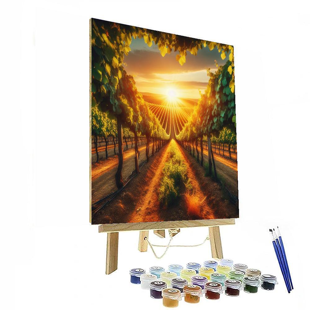 Sunlit Vineyard Pathway DIY Paint By Numbers
