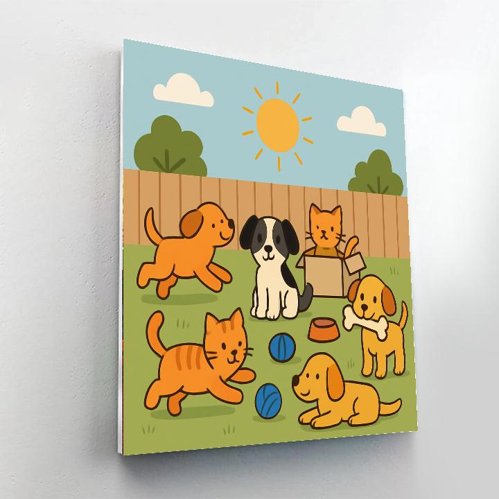 Pet Playground Fun DIY Paint By Numbers
