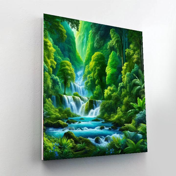 Cascading Forest Falls Paint By Numbers