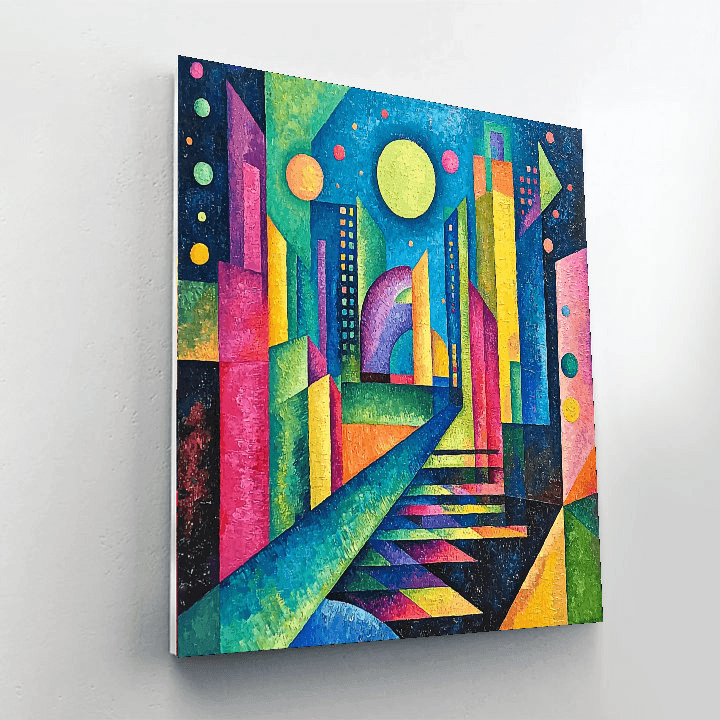 Wassily Kandinsky Inspired Futuristic City Vision  Paint By Numbers Kits
