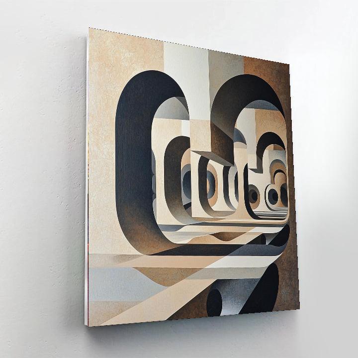 M.C. Escher Inspired The Conundrum Of Space  Number Painting