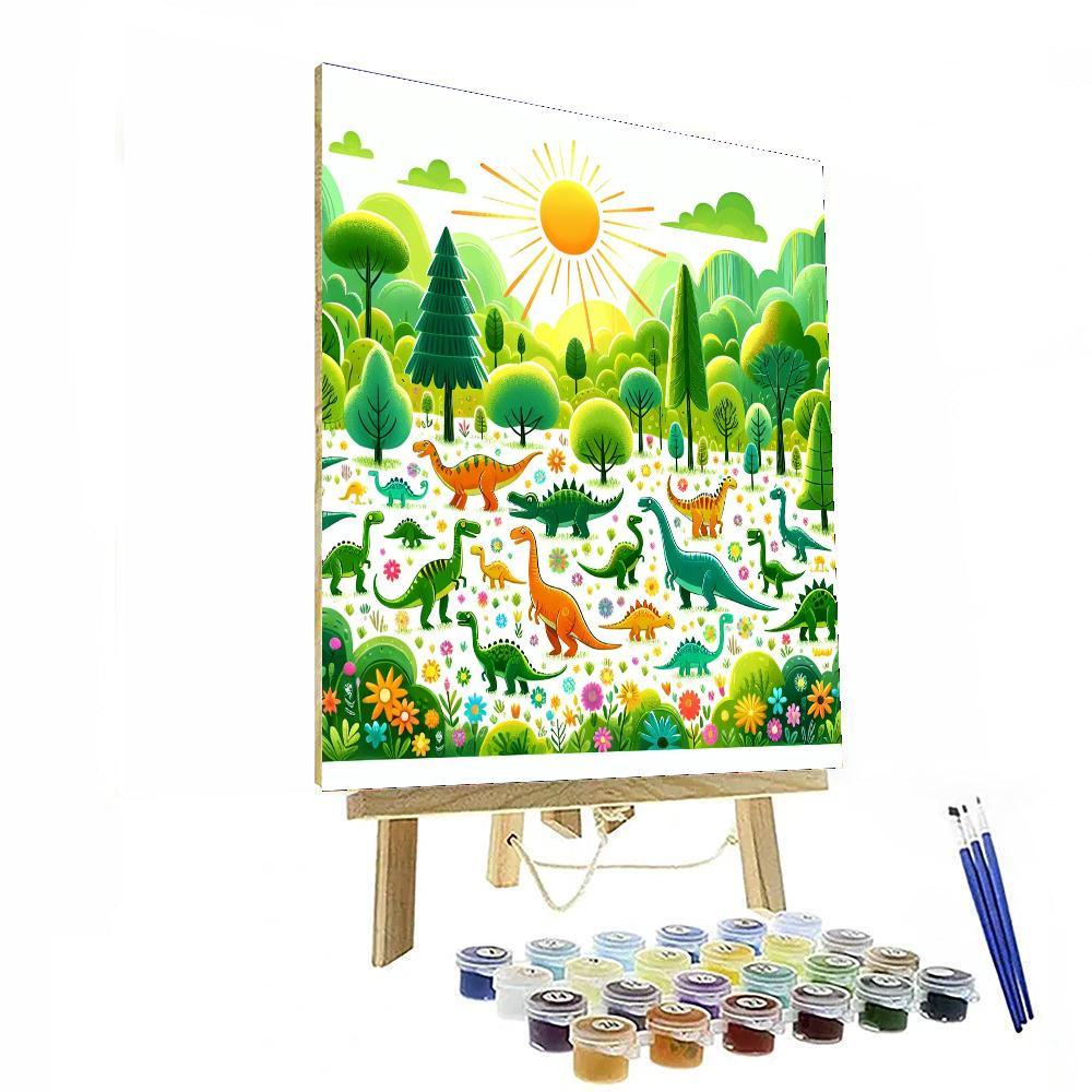 Joyful Dinosaurs Adventure Painting Number Kit