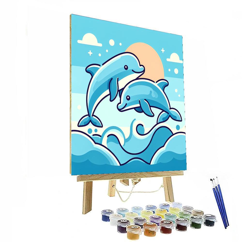 Underwater Dolphin Show Painting By Numbers Kit