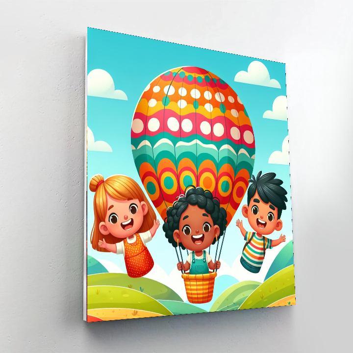 Bright Balloon Ride Painting Number Kit