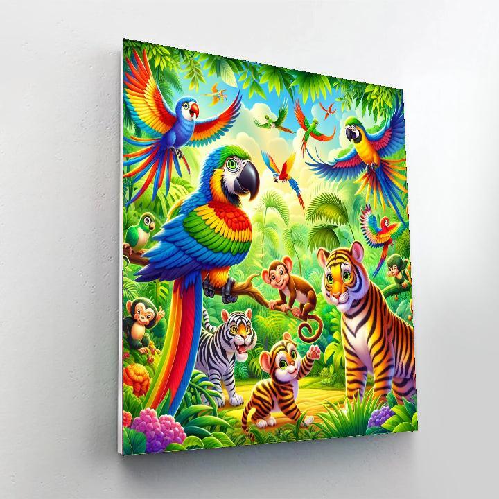 Fantasy Jungle Safari For Kids Numbered Painting Kits