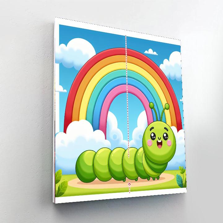 Bright Rainbow Caterpillar Numbered Painting Kits