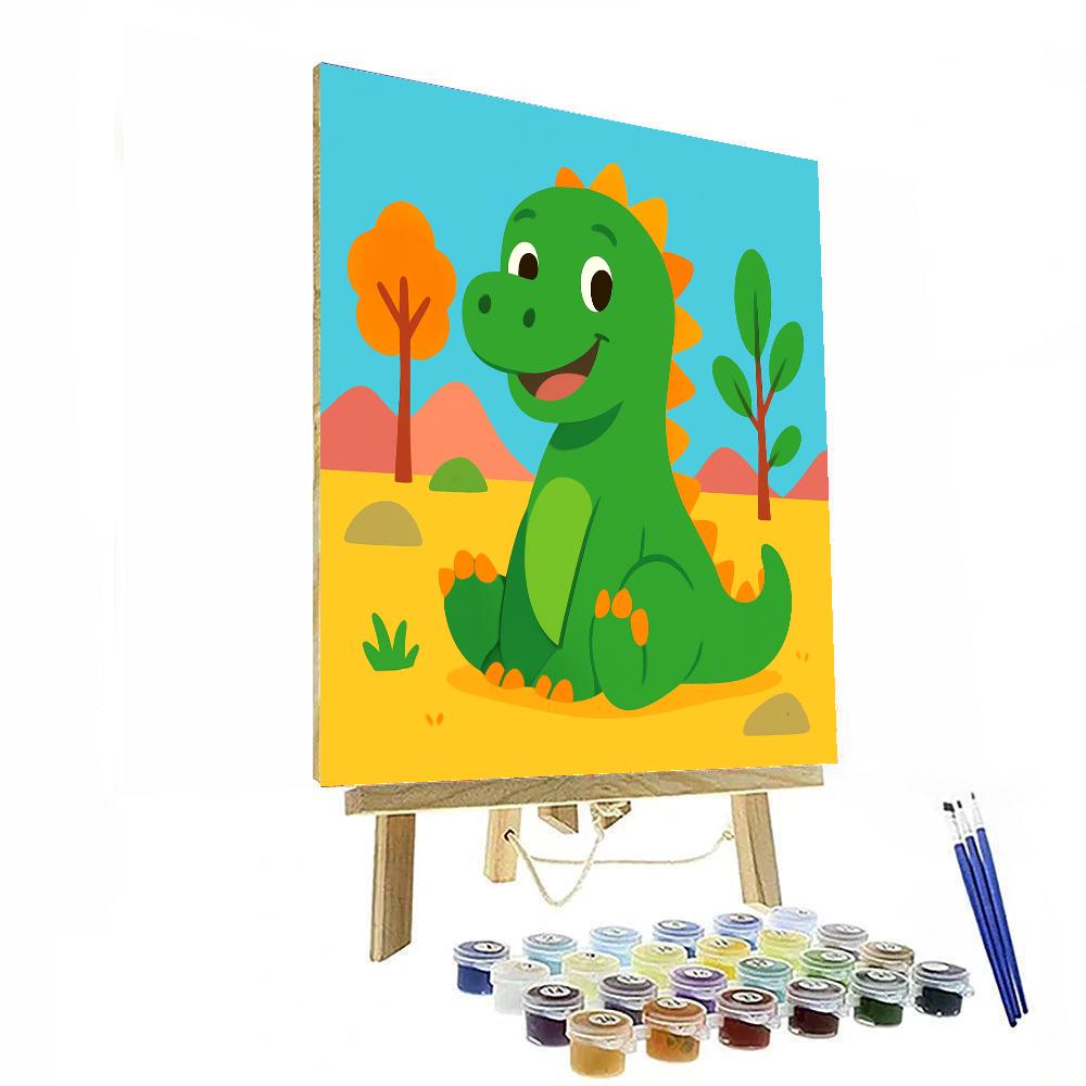Giggling Dinosaur Paint By Numbers