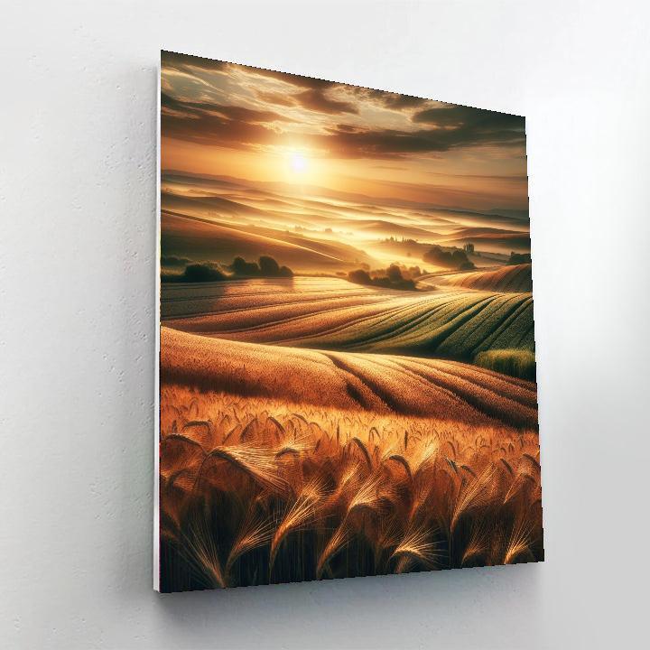 Golden Wheat Fields At Dawn Numbered Painting Kits