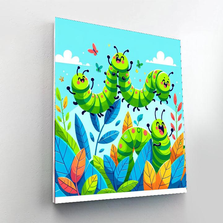 Adventurous Caterpillars Number Painting