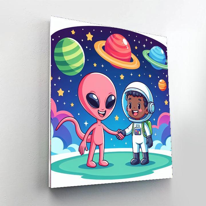 Outer Space Friends DIY Paint By Numbers