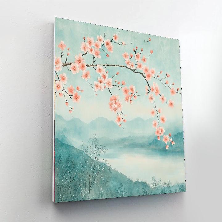 Zhao Mengfu Inspired Whispers Of Cherry Blossoms  Paint By Color