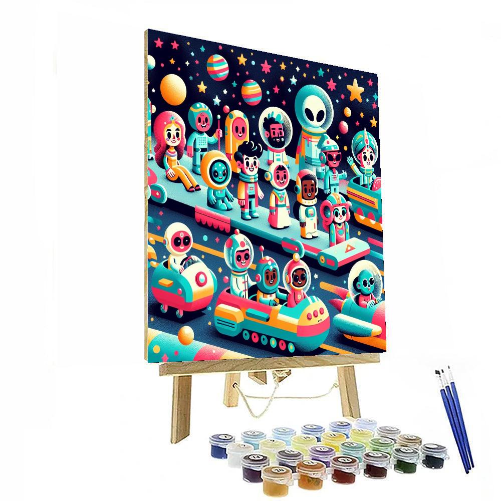 Galactic Space Parade Painting By Numbers Kit