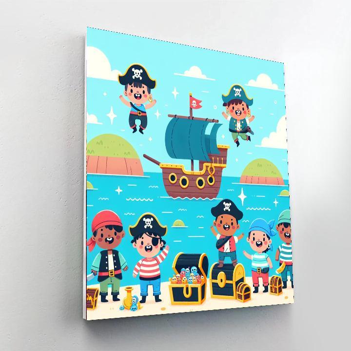 Brave Pirate Treasure Hunt Paint By Numbers Art