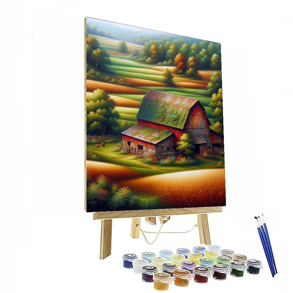 Charming Country Barn Scene Paint By Number