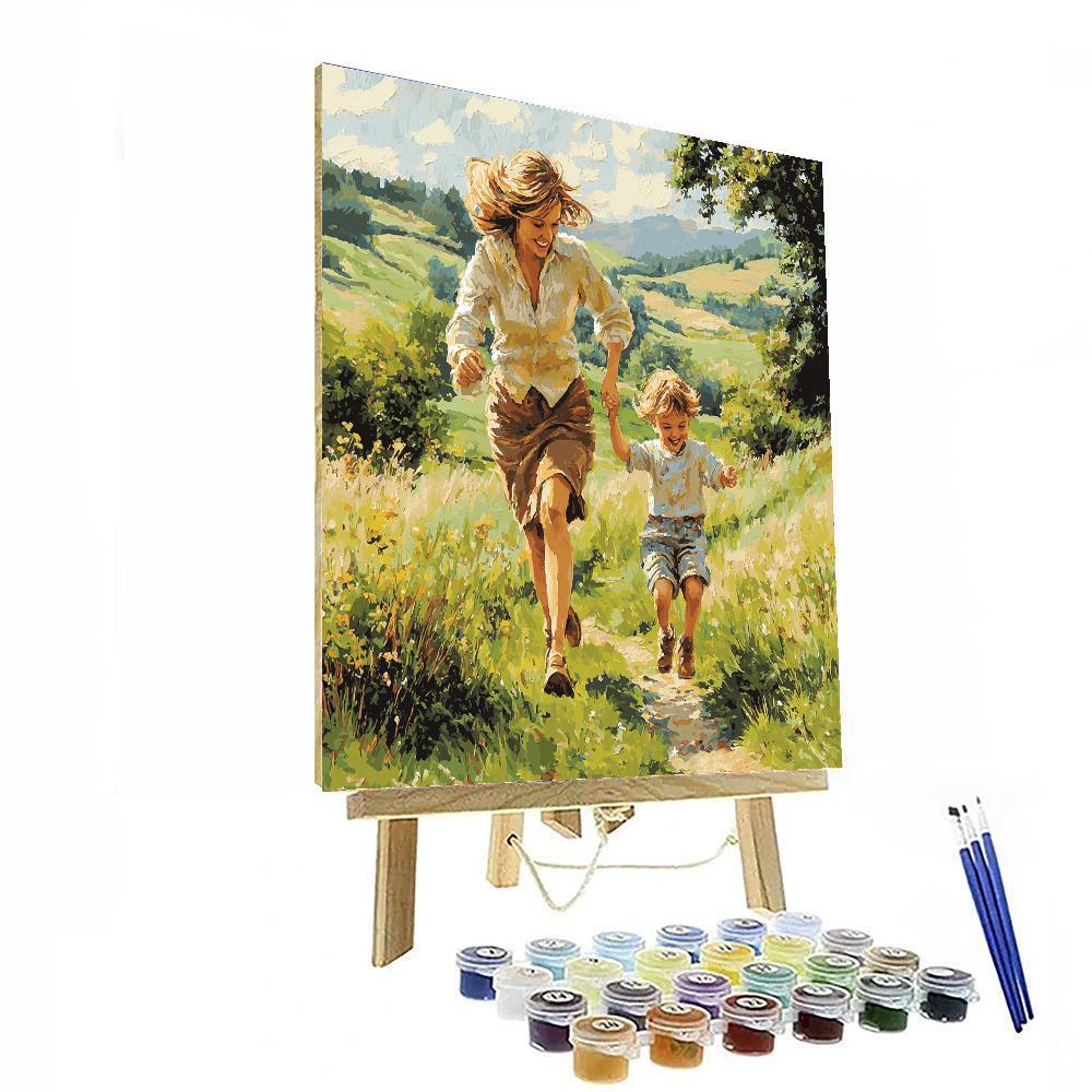 Mom And Child On A Nature Walk Paint By Number