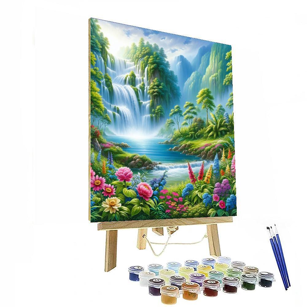 Cascading Waterfall Retreat DIY Paint By Numbers