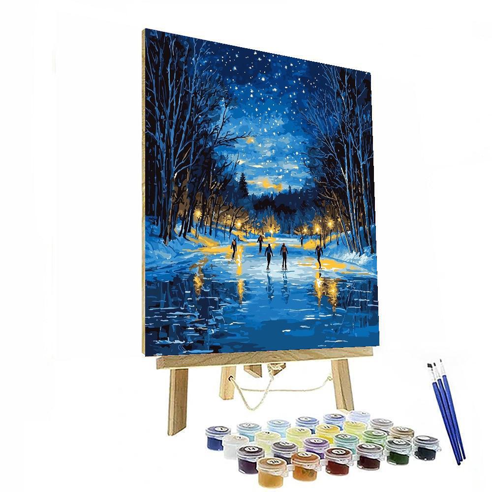 Caspar David Friedrich Inspired Night Skaters  Paint By Numbers