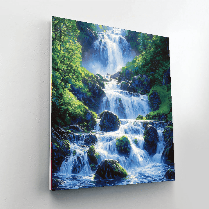 Constable Inspired Cascading Waterfalls - DIY Painting By Numbers Kit