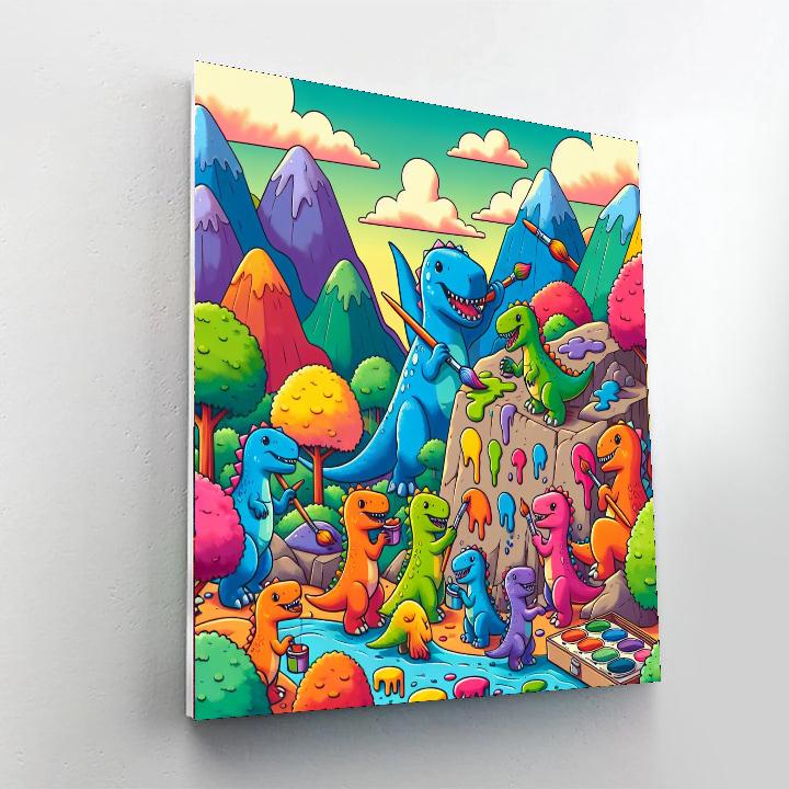 Artistic Dinosaurs Number Painting